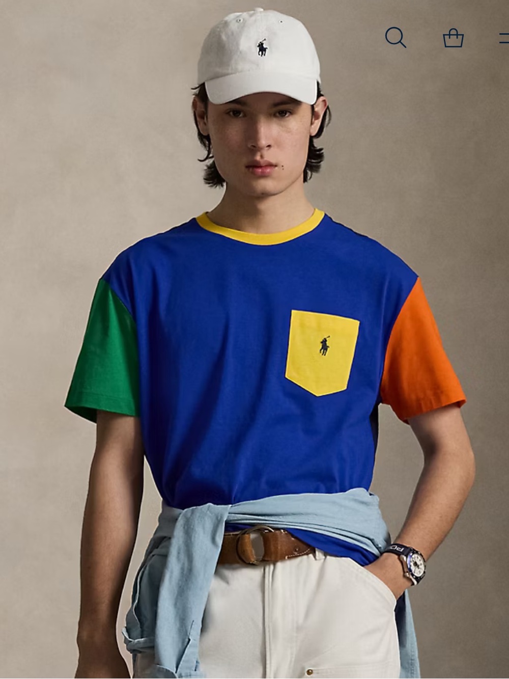 Polo by Ralph Lauren Colorblock Royal Blue Classic Tee Size M